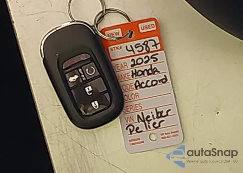 2025 Honda Accord Lx z USA, uszkodzony, nr VIN 1HGCY1F25SA014110